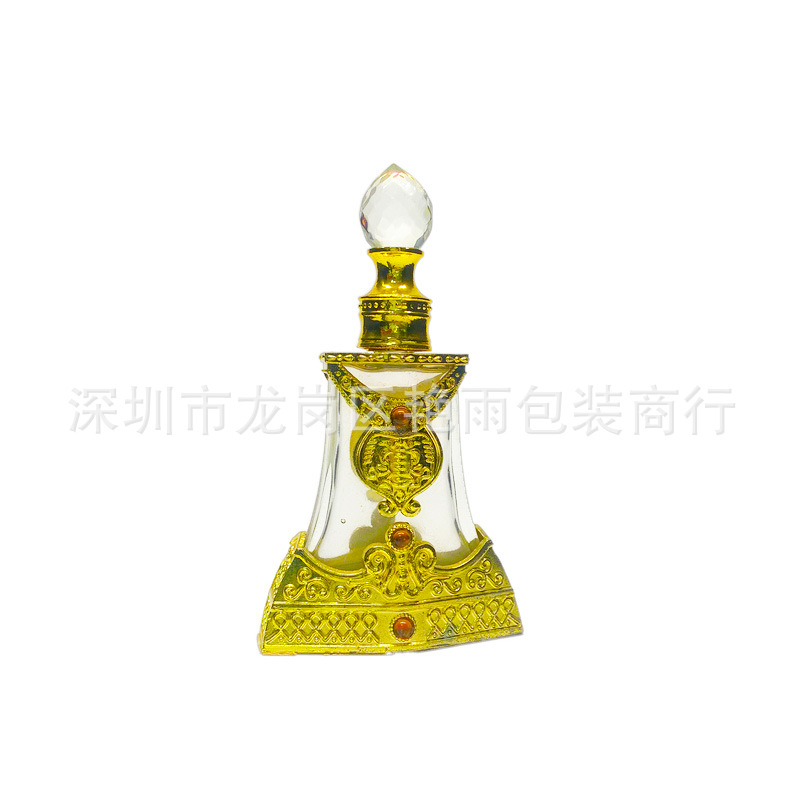 金属材质香水精油玻璃瓶阿拉伯中东迪拜艺术摆件奢华新建香精瓶子