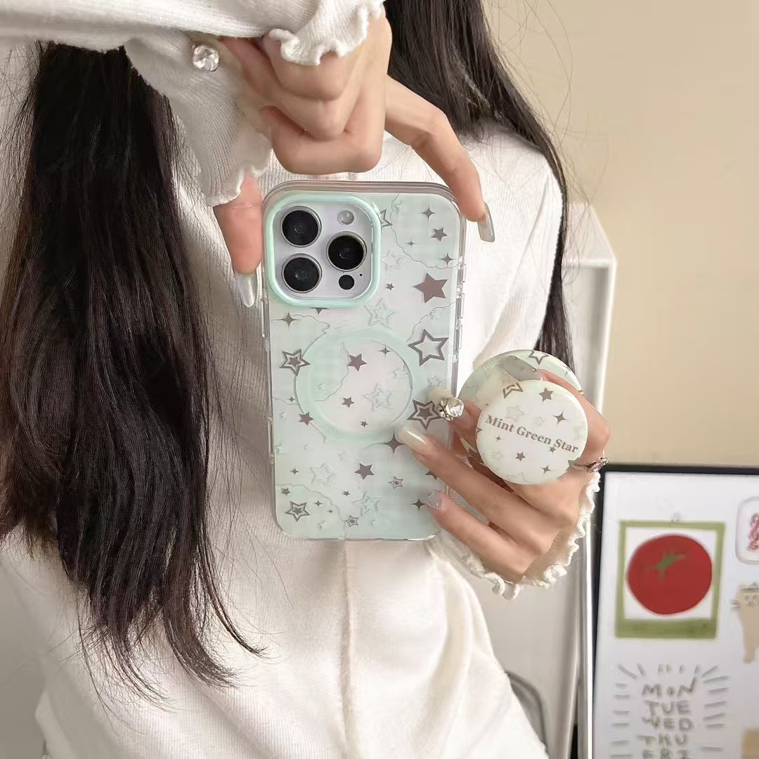 Estrella a cuadros de dibujos animados estilo ins para Apple 15/16 funda para teléfono móvil 15ProMax pareja 16Pro nuevo 14/13