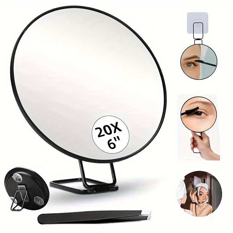 6-Inch 30X Magnifying Makeup Mirror 10X 20X 360-Degree Stand Makeup Mirror Handheld 30X Magnifying Makeup Mirror