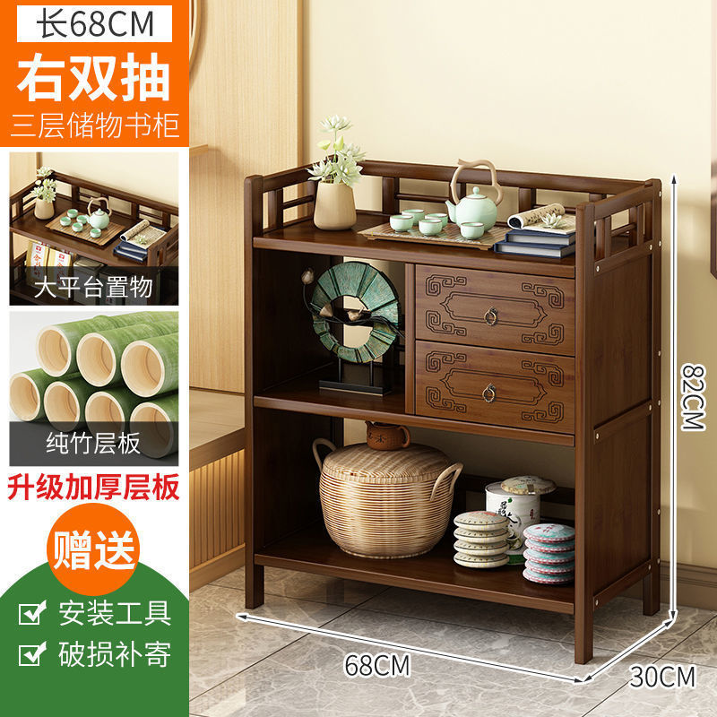 Bogu ラック新中国風ティーラックティーキャビネットリビングルームソファサイドキャビネットサイドテーブルティーテーブル収納ラック茶収納キャビネット|undefined