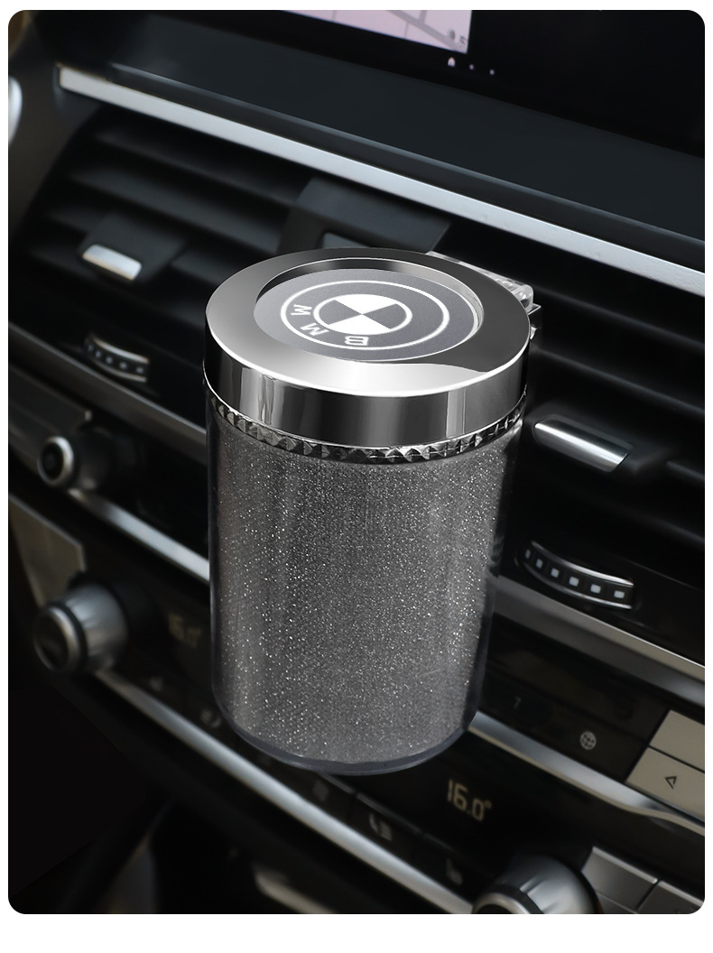 Car Ashtray Hanging Personalized Creative Internet Celebrant Car Ashtray with Lid LED Light Car Ashtray