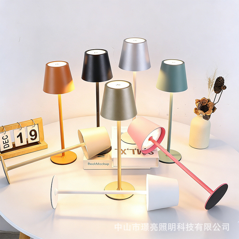 Amazon Explosions Nordic Plastic Touch Table Lamp Base Rechargeable Table Lamp Bedside Nightlight Creative Bar Table Lamp