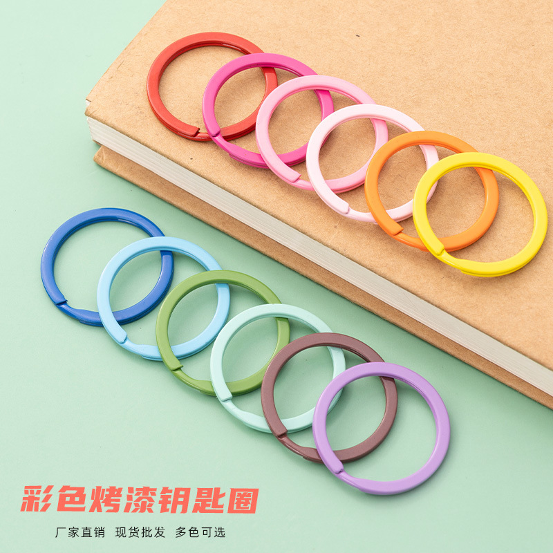 0mm Iron Colorful Spray-Painted Flat Coil Creative Candy Colorful Key Ring Handmade DIY Material Accessories Aliexpress