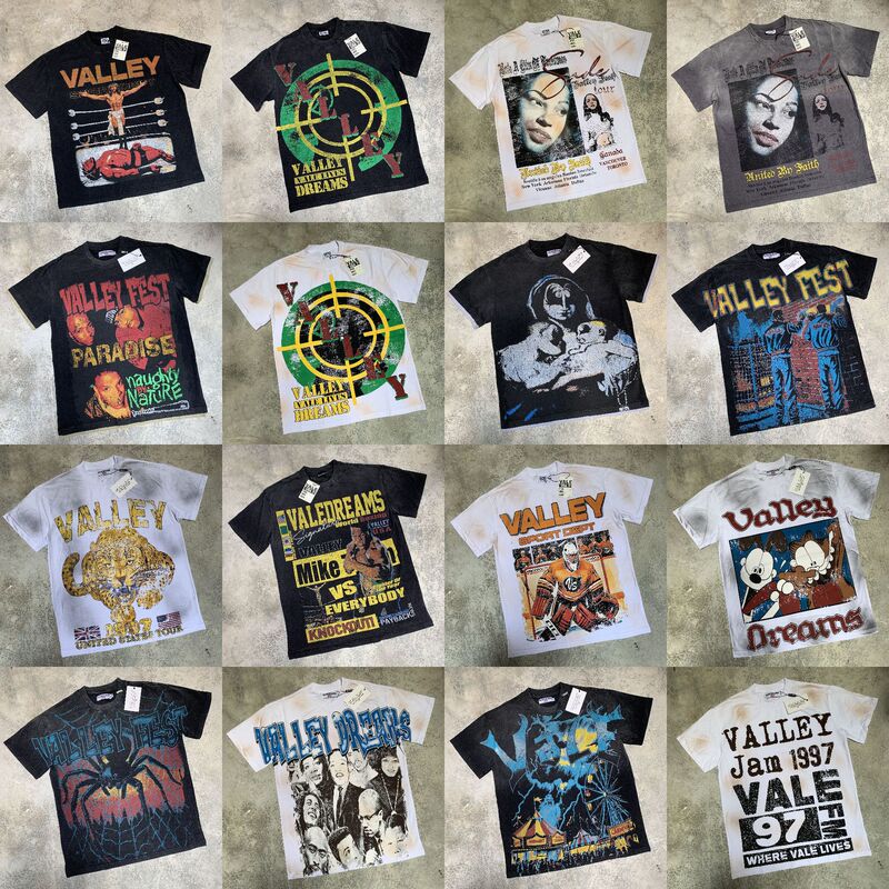 Trendy New Retro Character Print Summer High Street Unisex Loose Casual Washed Vintage Short-Sleeve T-Shirt