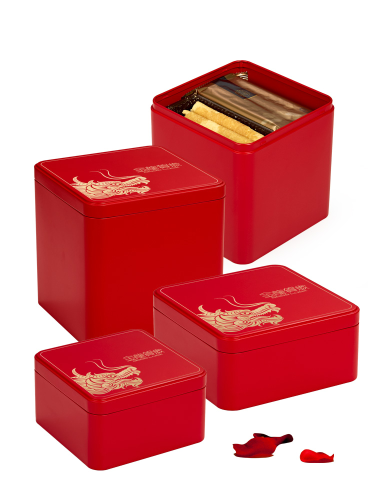 Año Nuevo, galletas de huevo, caja de hierro, caja de regalo, caja de regalo, caja de embalaje especial, caja general de hotel