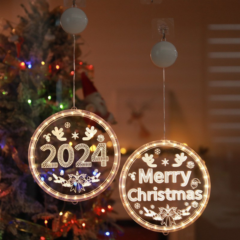 Transfronterizo en stock luces de Navidad luces colgantes 3D decoración de la habitación árbol de Navidad luces LED diseño ventana estrella Cadena de luz