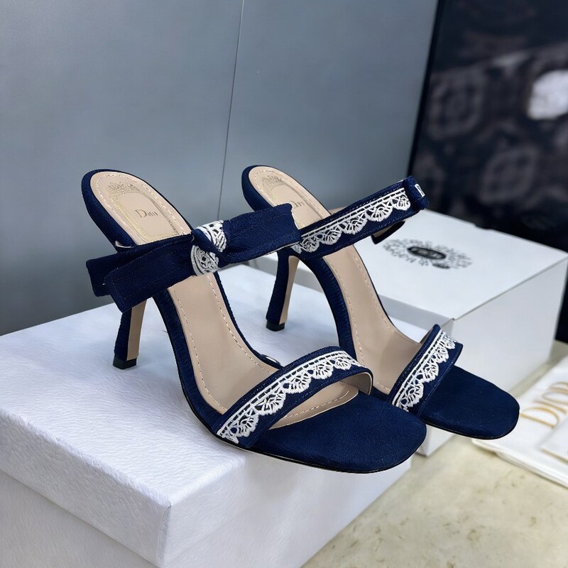 26 New Styles of Bow-Knot High-Heeled Slippers for Women, Thin-Heeled Square-Toe Slip-Ons, Versatile and Fashionable Sandals