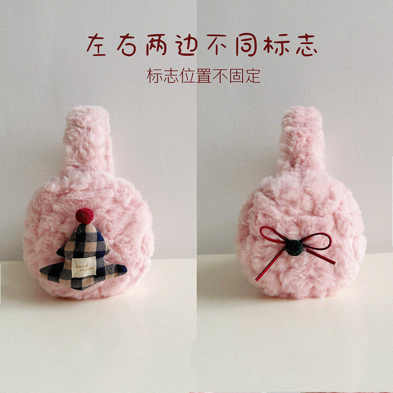 女性用の蝶結び模造ウサギの毛皮のイヤーマフ、折りたたみ式イヤーマフ、冬用の子供用の暖かい豪華なイヤーマフ、学生向けの多用途でトレンディです。|undefined