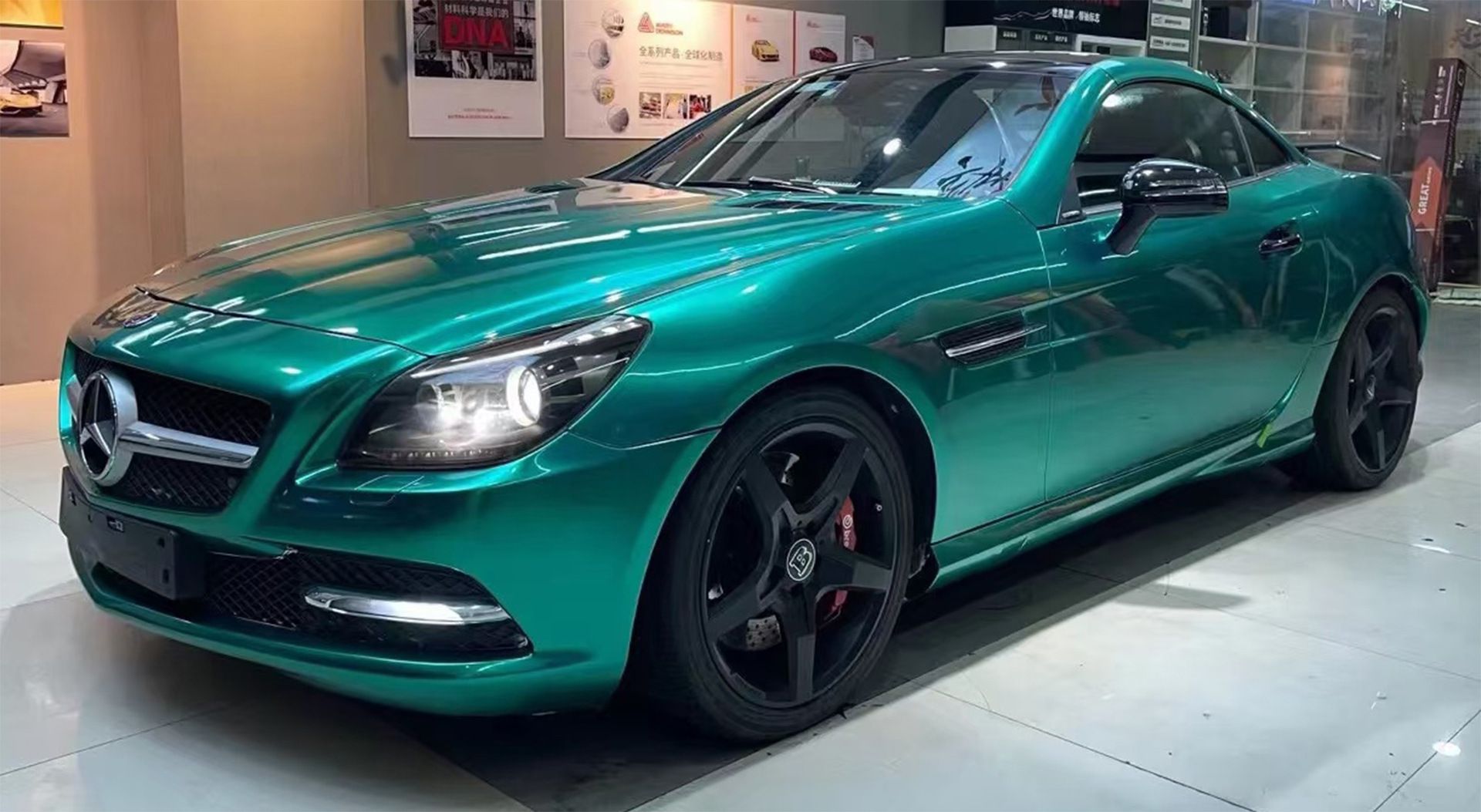 Ultra-bright metallic sea blue full-body car wrap film, protective sticker set, special for dazzling colors, anti-scratch protection for cars