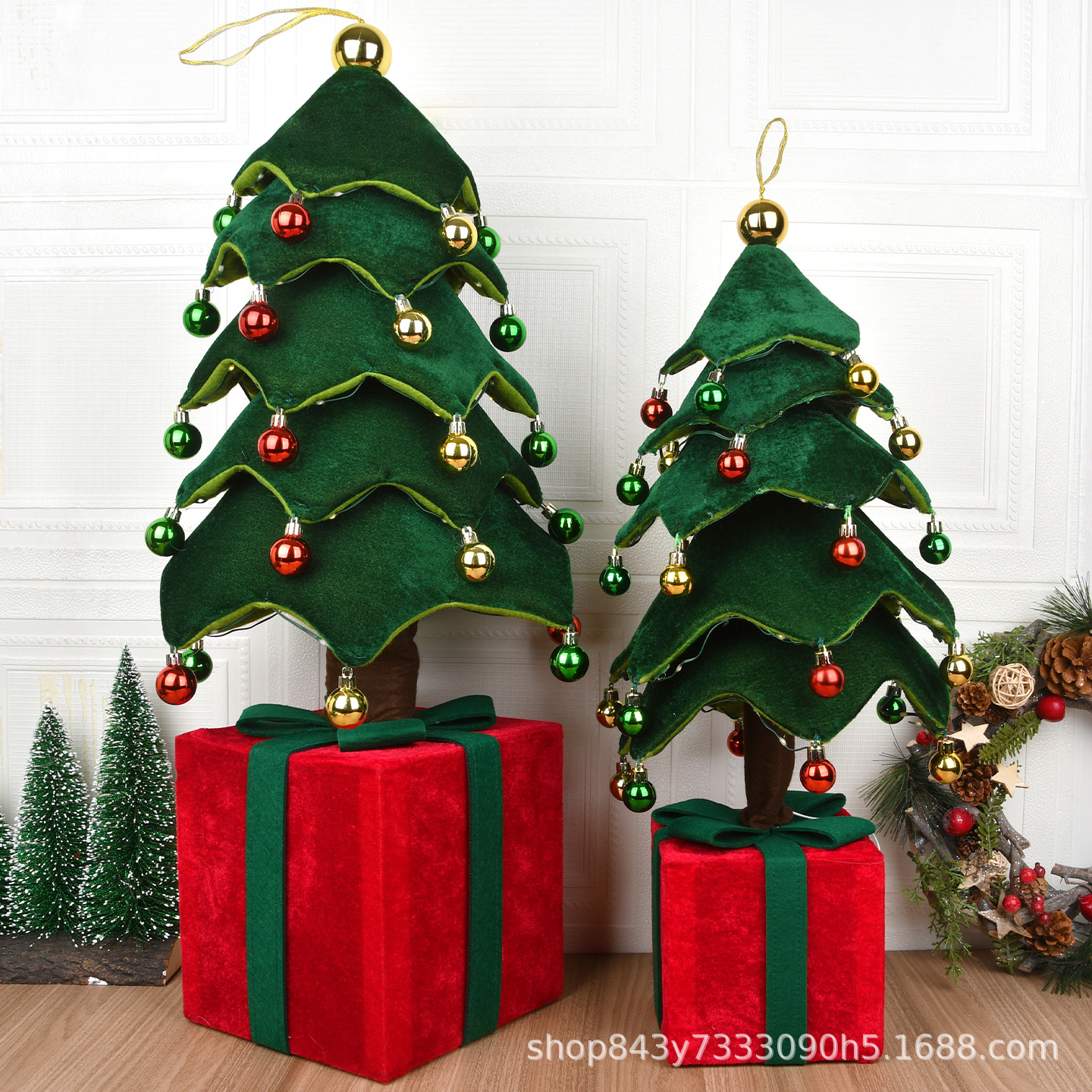 Decoraciones de Navidad tela telescópico lámpara de cintura decoración de árbol de Navidad tienda de interiores de recepción decoración de belleza props de disparo