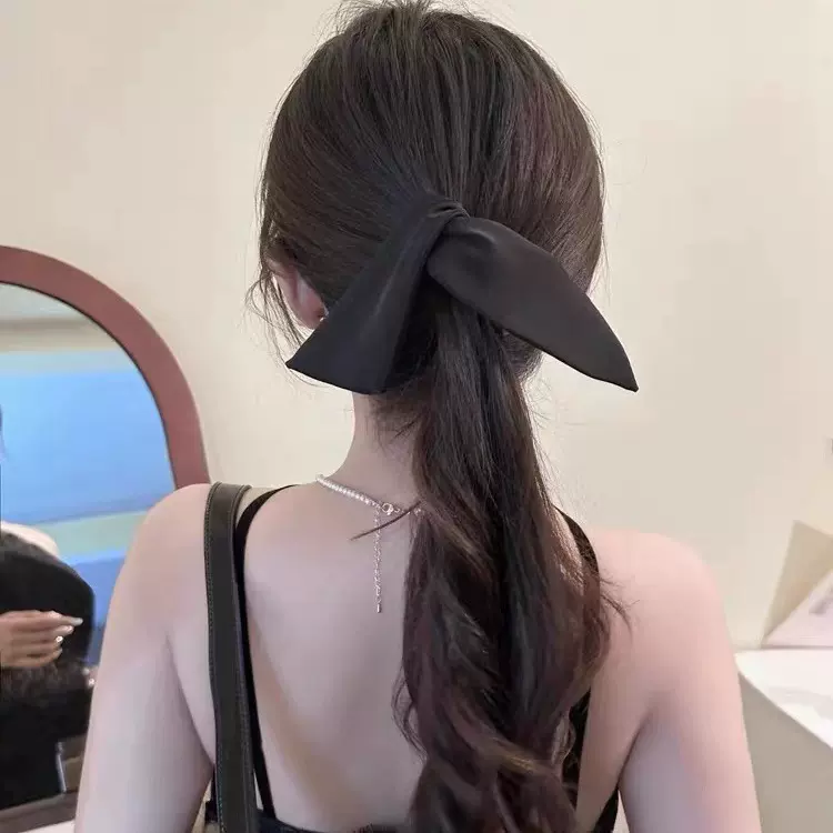 韩国新款高级感气质兔耳朵香蕉夹竖夹马尾发夹后脑勺防滑盘发头饰