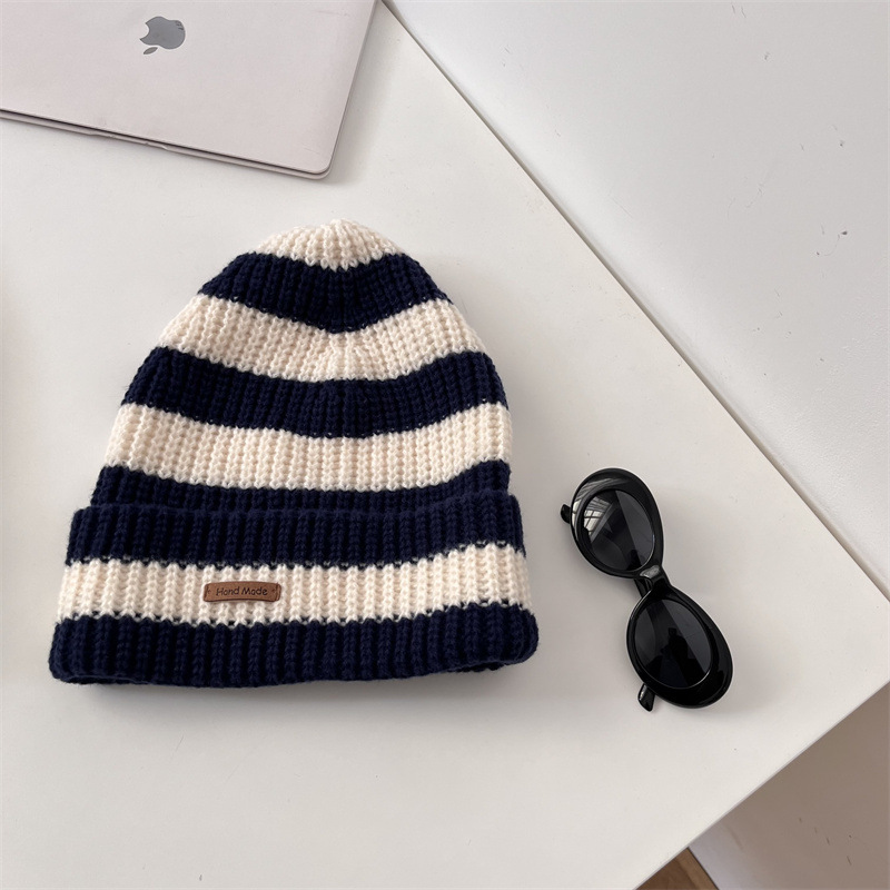 Women's Basic Lady Stripe Eaveless Wool Cap display picture 13