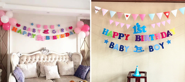 Festbanderoller och triangulära vimplar för skolfester_voghion.com