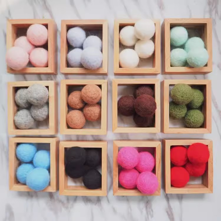 现货羊毛球发饰耳环配件圣诞饰品彩色羊毛毡球