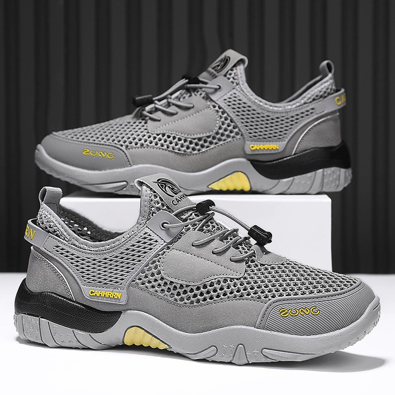 Обувь от ручья 2024 новая летняя сетка дышащая спортивная мужская обувь без шнуровки тонкая туристическая обувь для походов