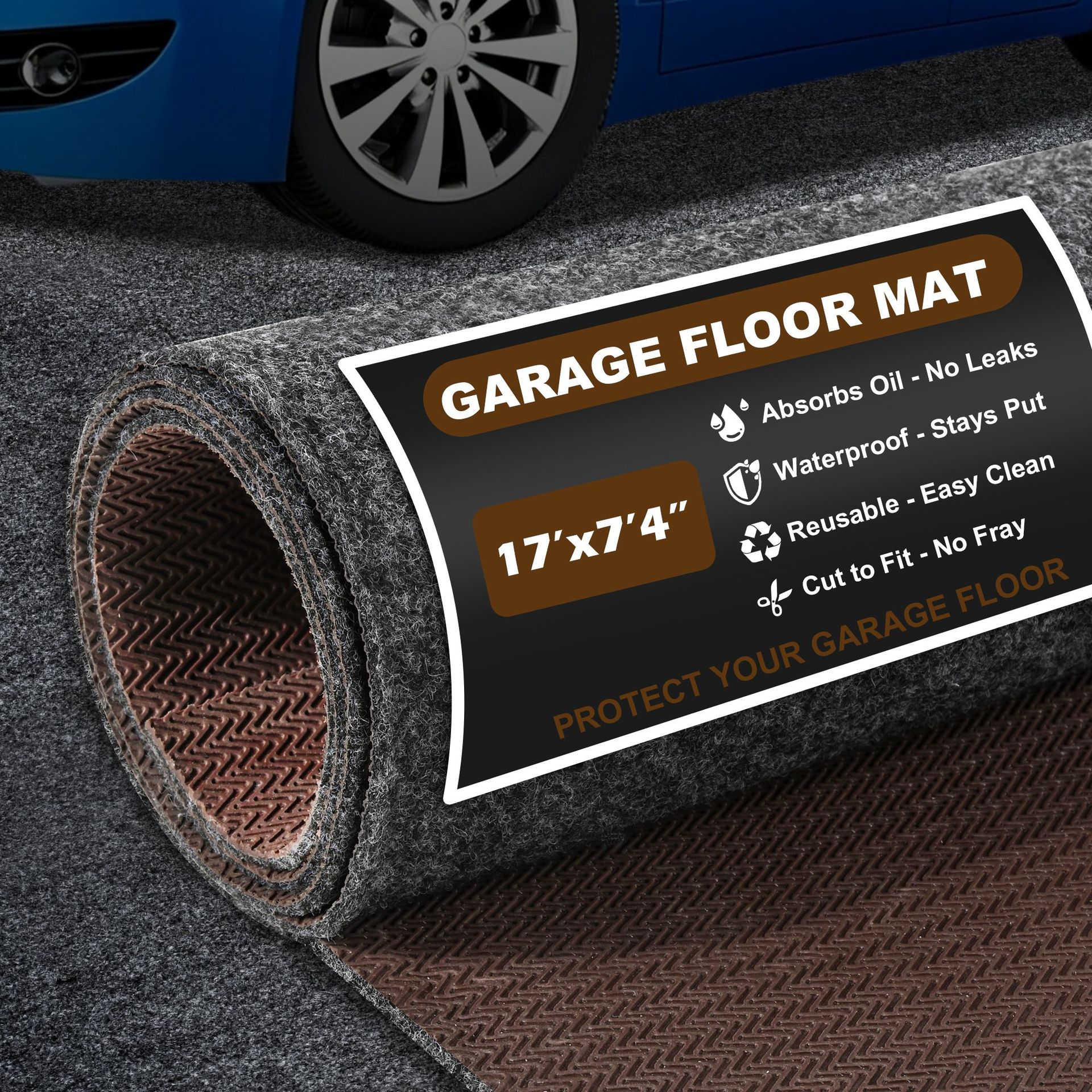 Cross-border bestseller oil-proof and waterproof floor mat, car garage floor mat, non-slip rubber-backed floor mat, repair mat, customizable