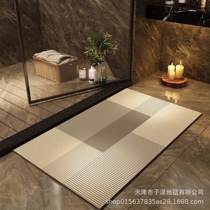 High-end design bathroom mat made of diatomaceous earth, water-absorbent, non-slip, dirt-resistant, wear-resistant, and easy to clean High-end design bathroom mat made of diatomaceous earth, water-absorbent, non-slip, dirt-resistant, wear-resistant, and easy to clean