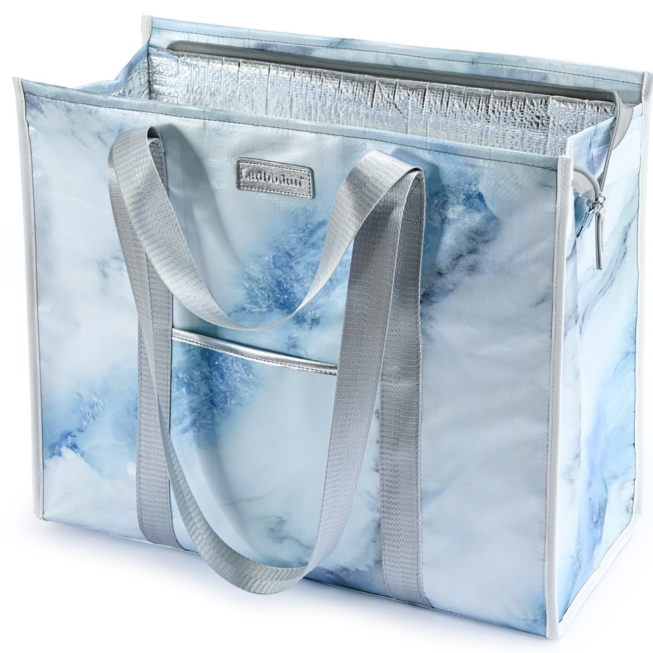 Bolsa de compras grande de polipropileno tejido laminado transfronterizo, bolso de hombro, impermeable, de plástico, para regalo de exhibición.