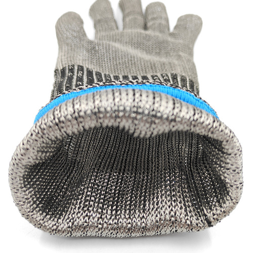 Long stainless steel wire gloves food grade anti-cut meat metal iron labor protection anti-cut gloves level 5