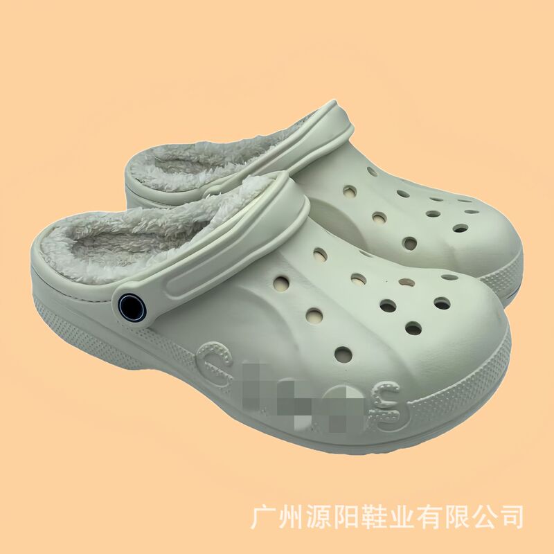 Kajia Autumn and Winter Old-Style Beiyia Plush-Lined Clogs for Men and Women, Flat Cotton Shoes, Warm and Non-Slip, Warm Cotton Wool, Non-Slip and Warm