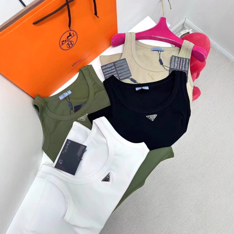 Original Quality Pd Nanyou Must-Have Spring and Summer New Triangle Logo Round Neck Versatile Short, Medium and Long Style Vest