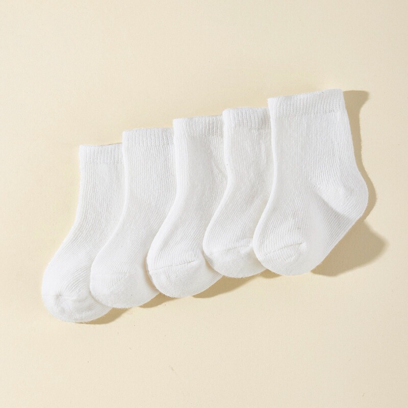 Four-Season Style, Basic Model, Pure White, Non-Packaged, Short Socks for Children and Students, Suitable for School Sports and Performances