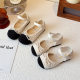 Girl's Leather Shoes 2025 Spring and Autumn New Children's Shoes Little Girl's Princess Shoes Soft Bottom Bean Shoes Chanel Style Single-layer Shoes