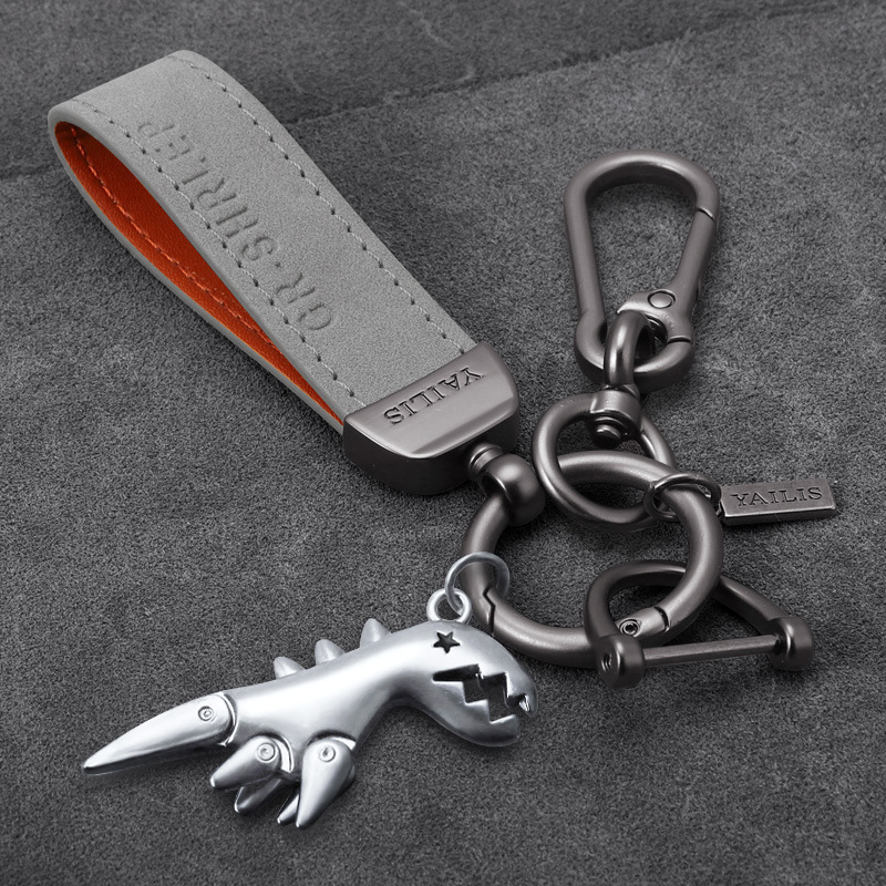 회색 스웨이드 + 허리 매달려 + 실버 공룡 [D 버클 보내기]]