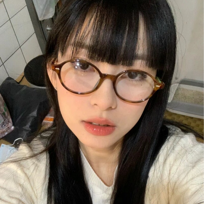 張元英と同じスタイルの女性用メガネフレーム、韓国風オタクレトロメガネ、小さなフレーム、多用途の無地メガネ、近視男性用|undefined