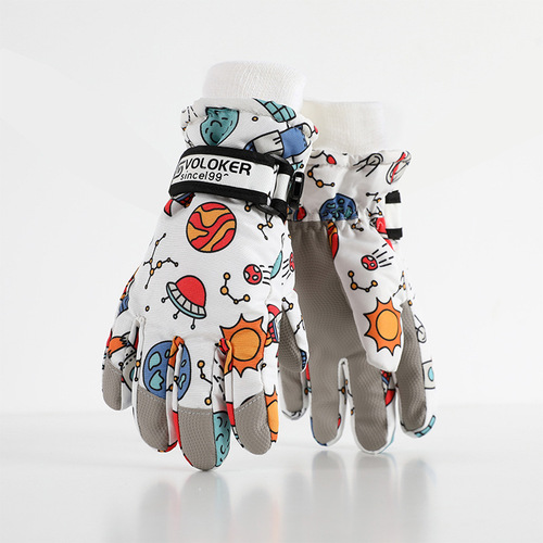 Children's Ski Gloves Winter Warm Gloves for Boys and Girls 7-12 Years Old Fleece Windproof Waterproof Children's Cycling Gloves