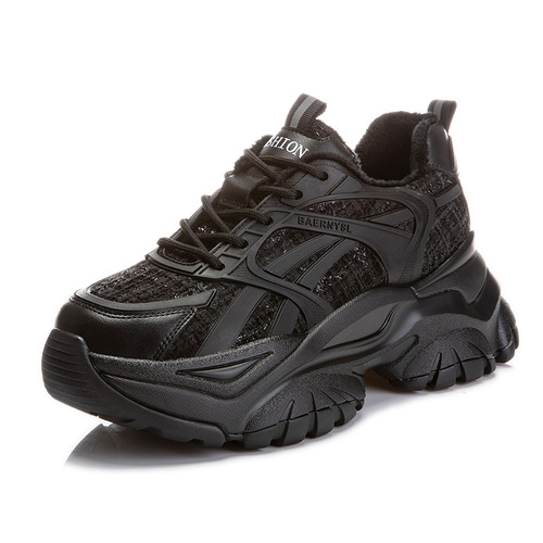 Absorbent sole daddy shoes spring and summer 2024 women's new thick-soled genuine leather casual women's shoes versatile running sneakers for women