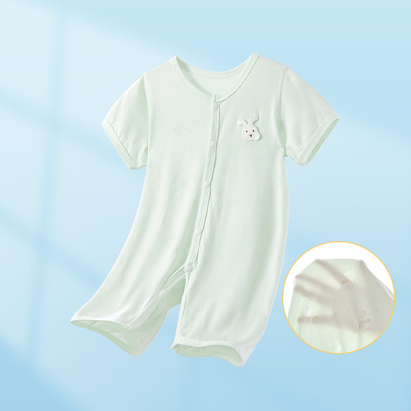 Bebé de verano camiseta recién nacido delgado pijama de manga corta luna llena ropa de verano para niños y niñas ropa de bebé