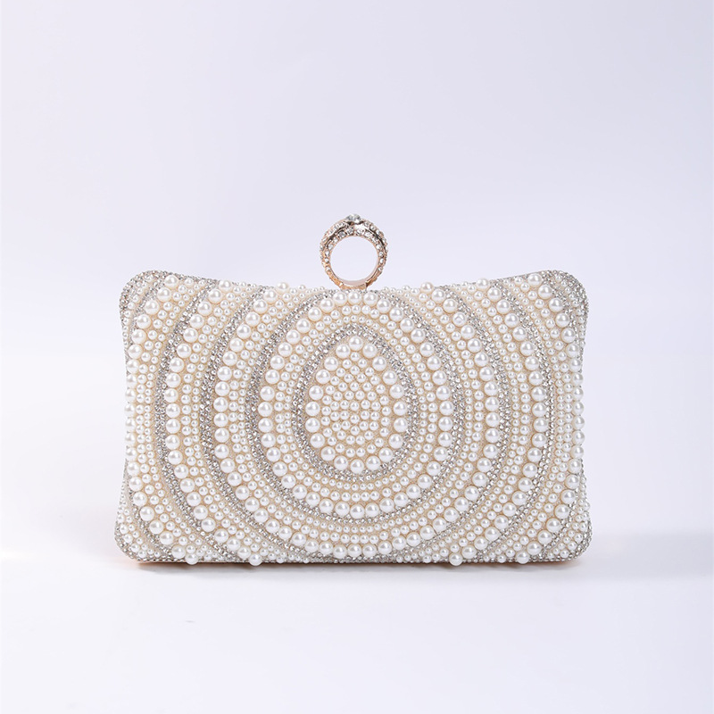 Banquet socialite handbag cross-border pearl dinner bag European and American evening dress banquet bag wholesale