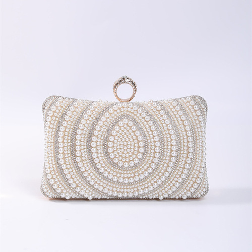 Banquet socialite handbag cross-border pearl dinner bag European and American evening dress banquet bag wholesale