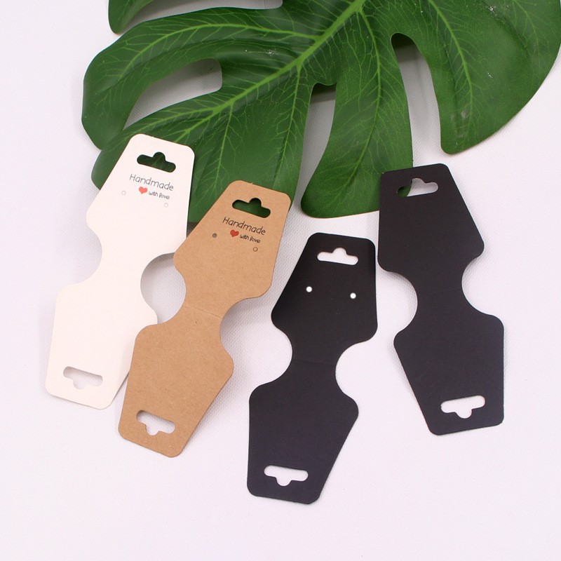 批发韩版耳环项链对折卡发夹头绳挂卡项链包装卡片饰品对折卡现货