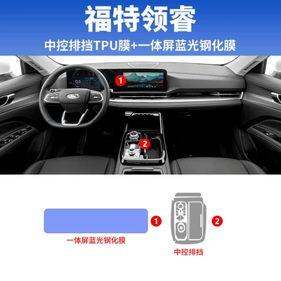 Car interior film Lingrui Interior Central Control Film - 25-ford-elite-gear-tpu-film-integrated-screen-blue-light-eye-protection-tempered-film