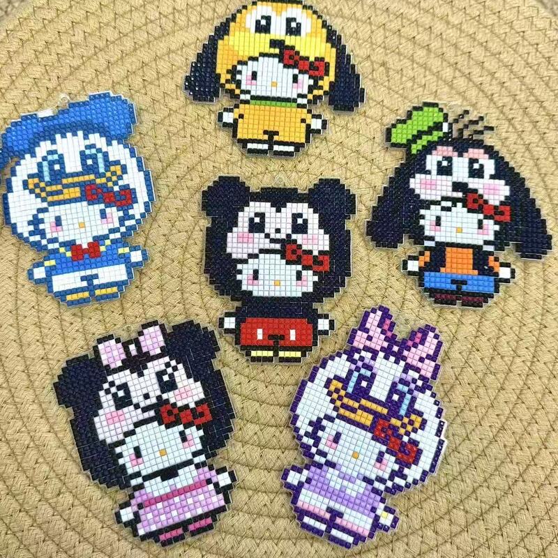 Pixel Diamond Painting Square Diamond Cartoon Pendant Handmade Magnetic Refrigerator Sticker Children's Educational Toy Cute Acrylic