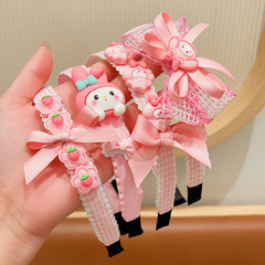 可愛美樂蒂兒童發箍小女孩卡通蝴蝶結粉色系頭箍女童發滑發卡頭飾