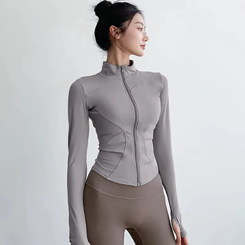 Lulu одежда для йоги куртка с высокой эластичкой, быстрое сухое спортивное пальто Slim Slim Splits To Run Спортивный костюм