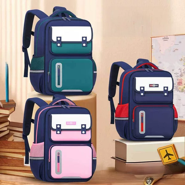 2023 Primary School Student Backpacks for Grades 1-6, British Style Backpacks for Boys and Girls, Lightweight Bags with Printed Logo and Spine Protection