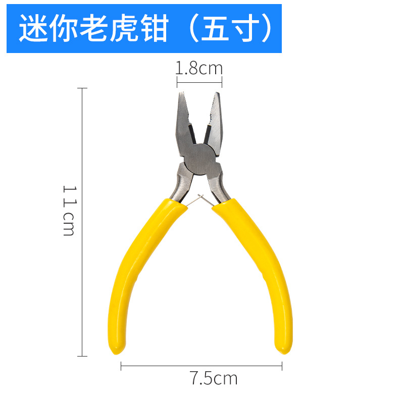 Mini Alicates puntiagudos multifuncionales de 5 pulgadas vise alicates de alambre hechos a mano DIY oblicuo Pelacables eléctricos