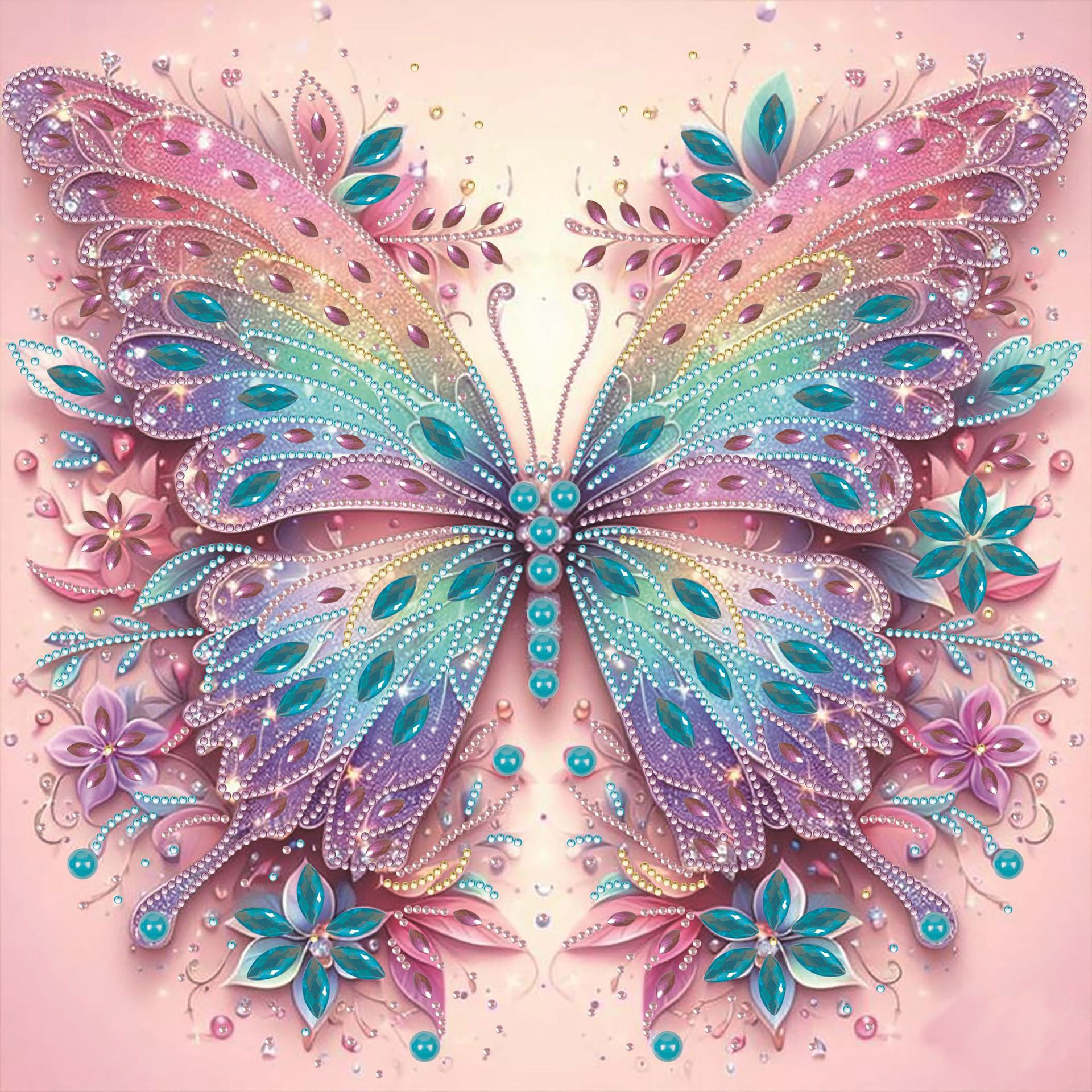 Pintura artesanal con diamantes