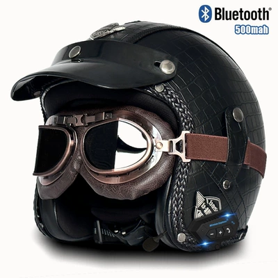 Motosiklet kaskı (dəbilqə) — helmet men's and women's motorcycle - v-black-plaid-copper-mirror-bluetooth-s