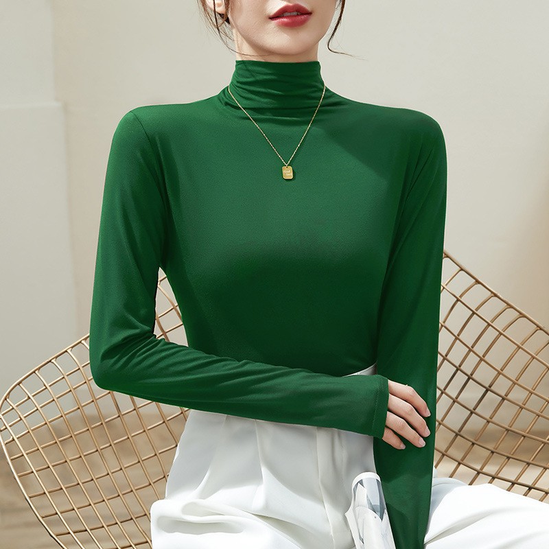 다크그린 하프 터틀넥(싱글팩)