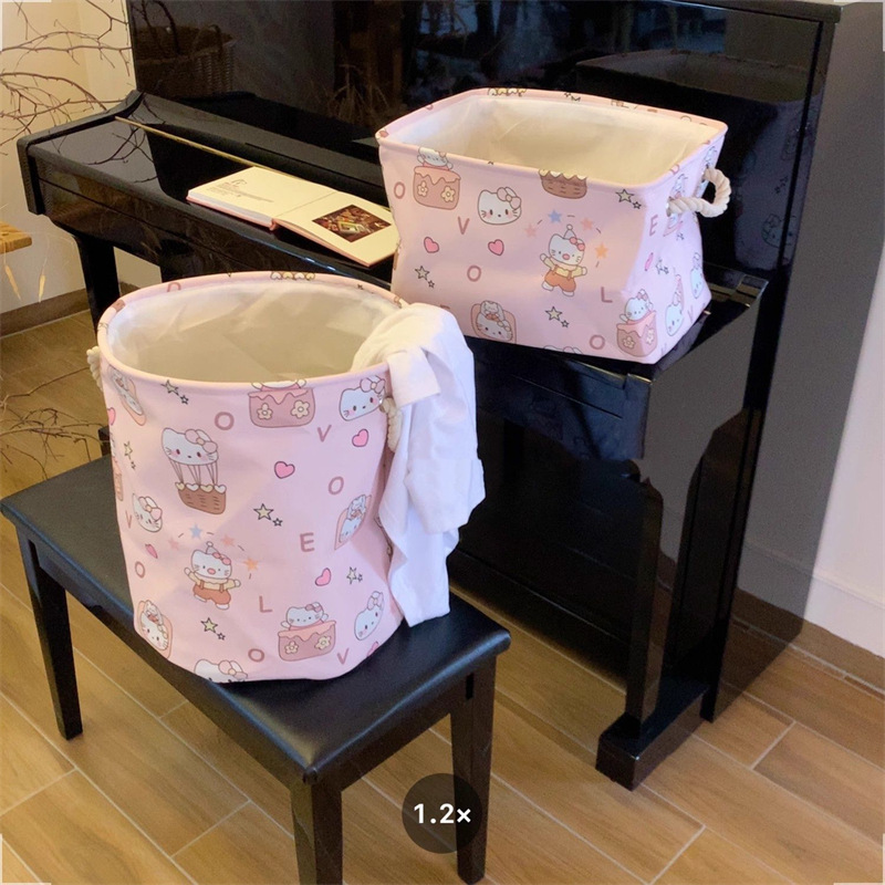 Linda canasta de ropa sucia doméstica, canasta de lavandería plegable de gran capacidad, artículos diversos, canasta de almacenamiento de juguetes portátiles, barril, dormitorio, hogar