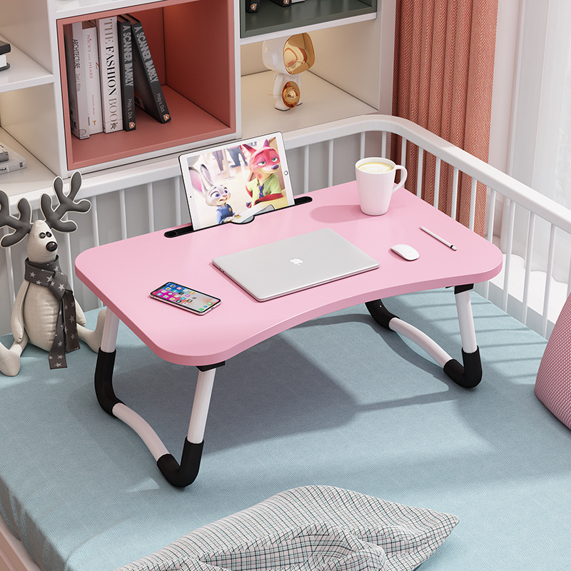 Escritorio de cama plegable mesa de computadora dormitorio dormitorio dormitorio estudio casero pequeña mesa de madera sólida