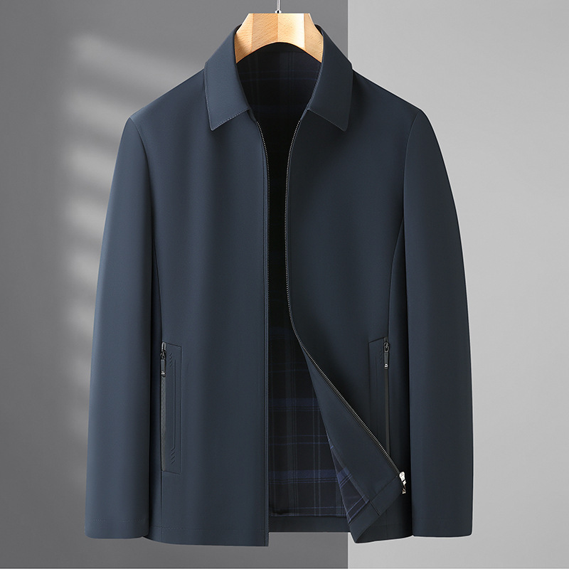 Spring Middle-aged and Elderly Men's Coat Lapel Loose plus size Dad's Coat Elegant Business All-match Spring Jacket Spring Middle-aged and Elderly Men's Coat Lapel Loose plus size Dad's Coat Elegant Business All-match Spring Jacket