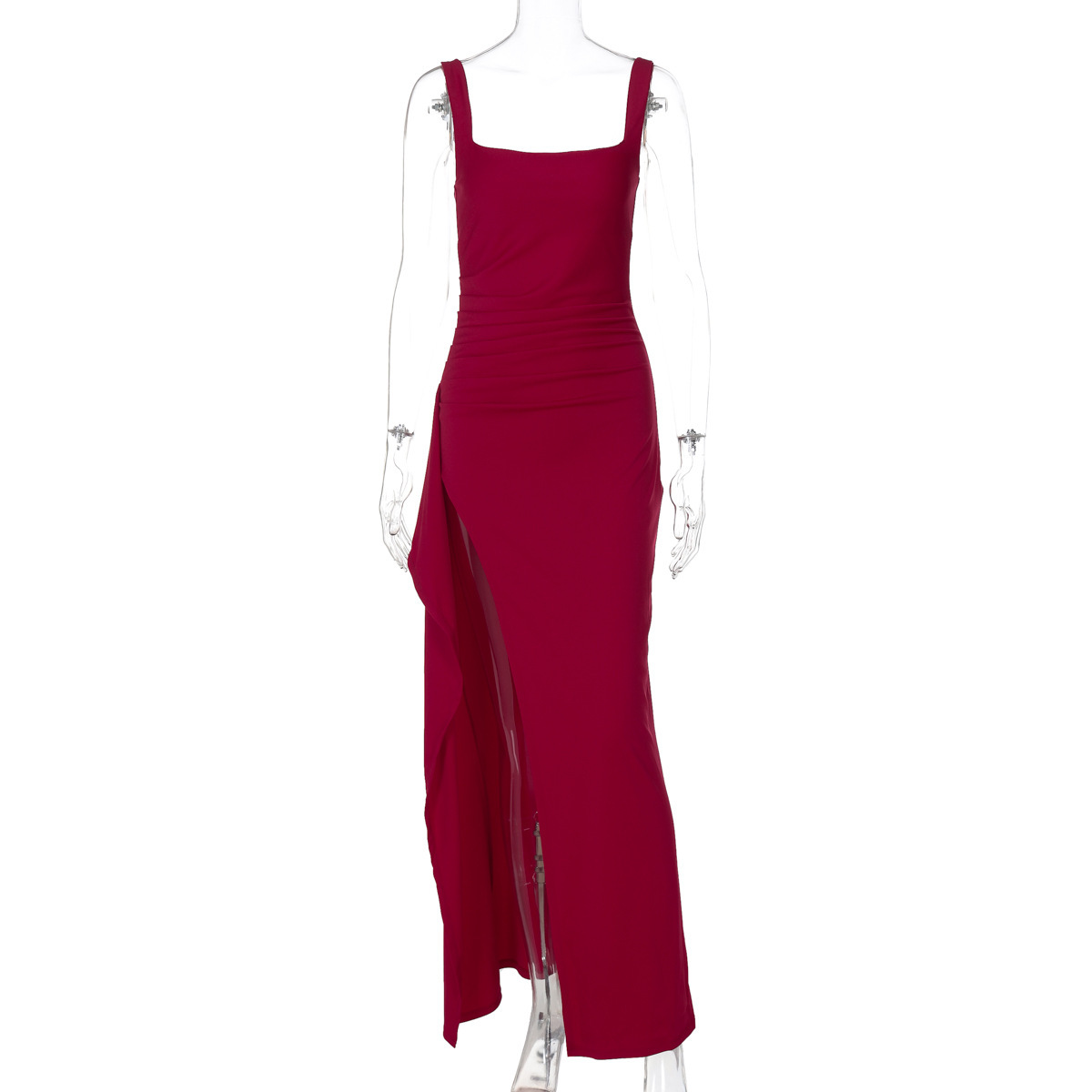 Women's Evening Dress Long Skirt Sexy Backless High Slit Summer Fashion Suspenders_ecoleips.com