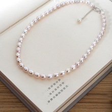 经典款珍珠项链 天然白色淡水珍珠项链925银简约气质母亲节礼物女