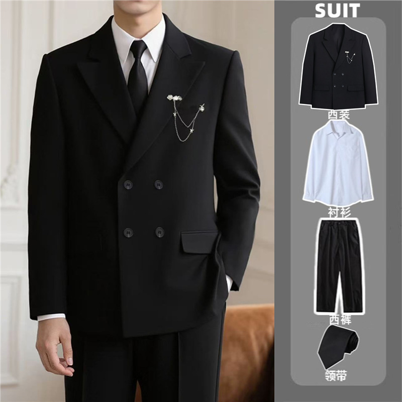 2025 New Style Men's Suit Jacket, High-End and Stylish Men's Suit Set, Spring and Autumn Casual Men's Suit Set, Trendy Men's Suit